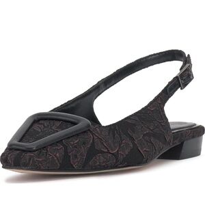 Vince Camuto Black Textured Slingback Flats